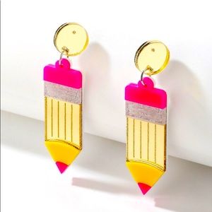 School pencil earrings